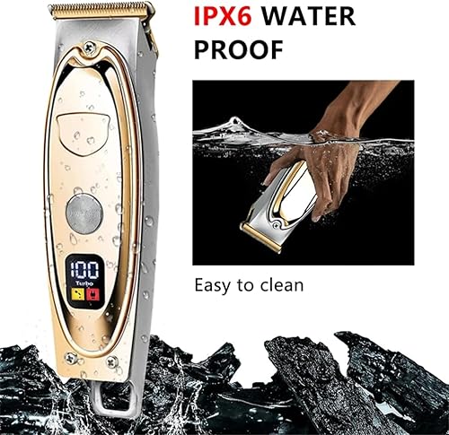 Miniatura 6 de Cortadora eléctrica de pelo para hombres, recortadora de barba inalámbrica, kit de aseo para hombres con pantalla LCD y peine de 3 límites,