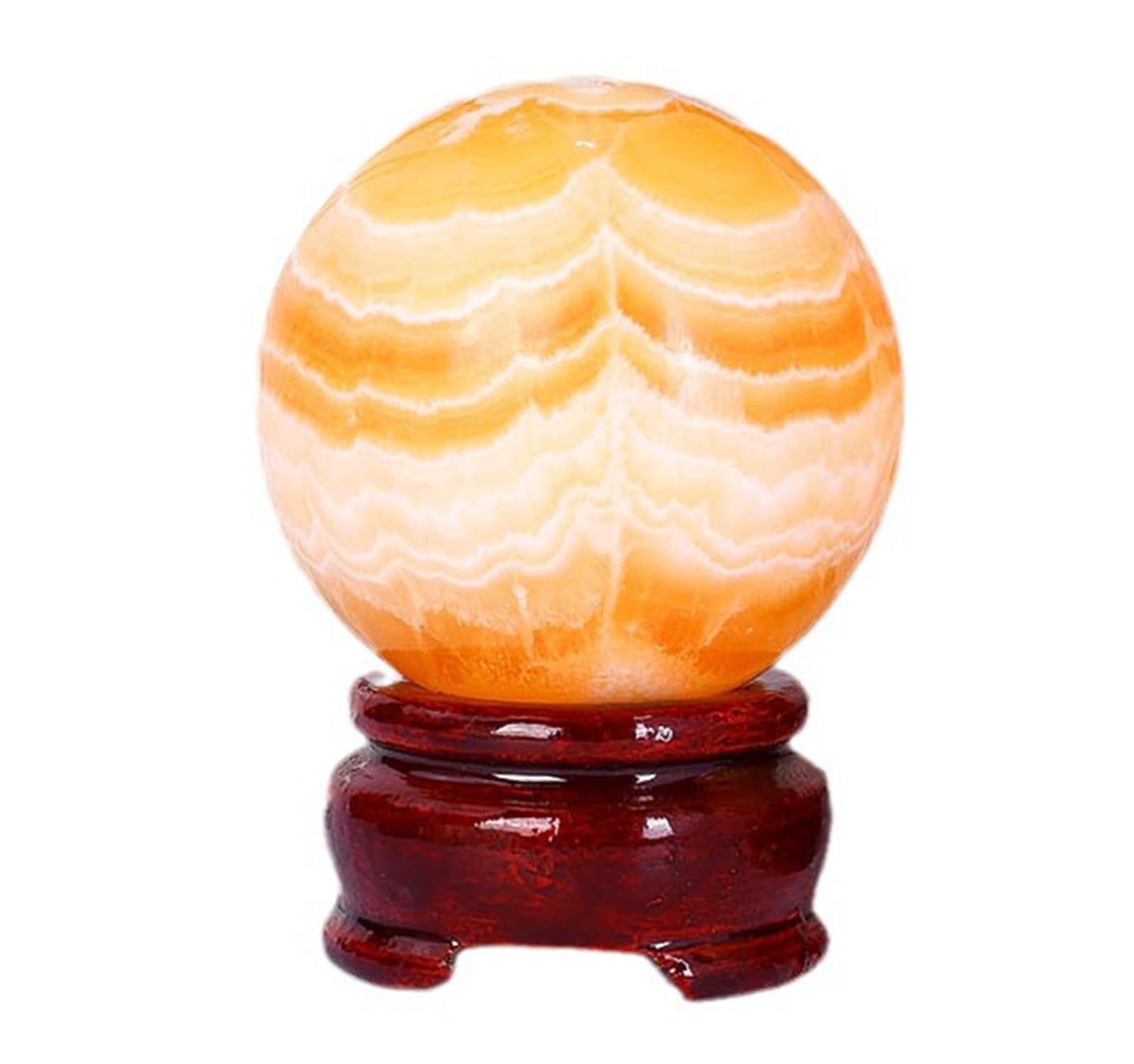 YLQUXEUV Yellow Calcite Crystal Sphere Ball, Prop Ornament, Stone Figurines for Feng Shui Divination Home Decor Gift,6~7cm