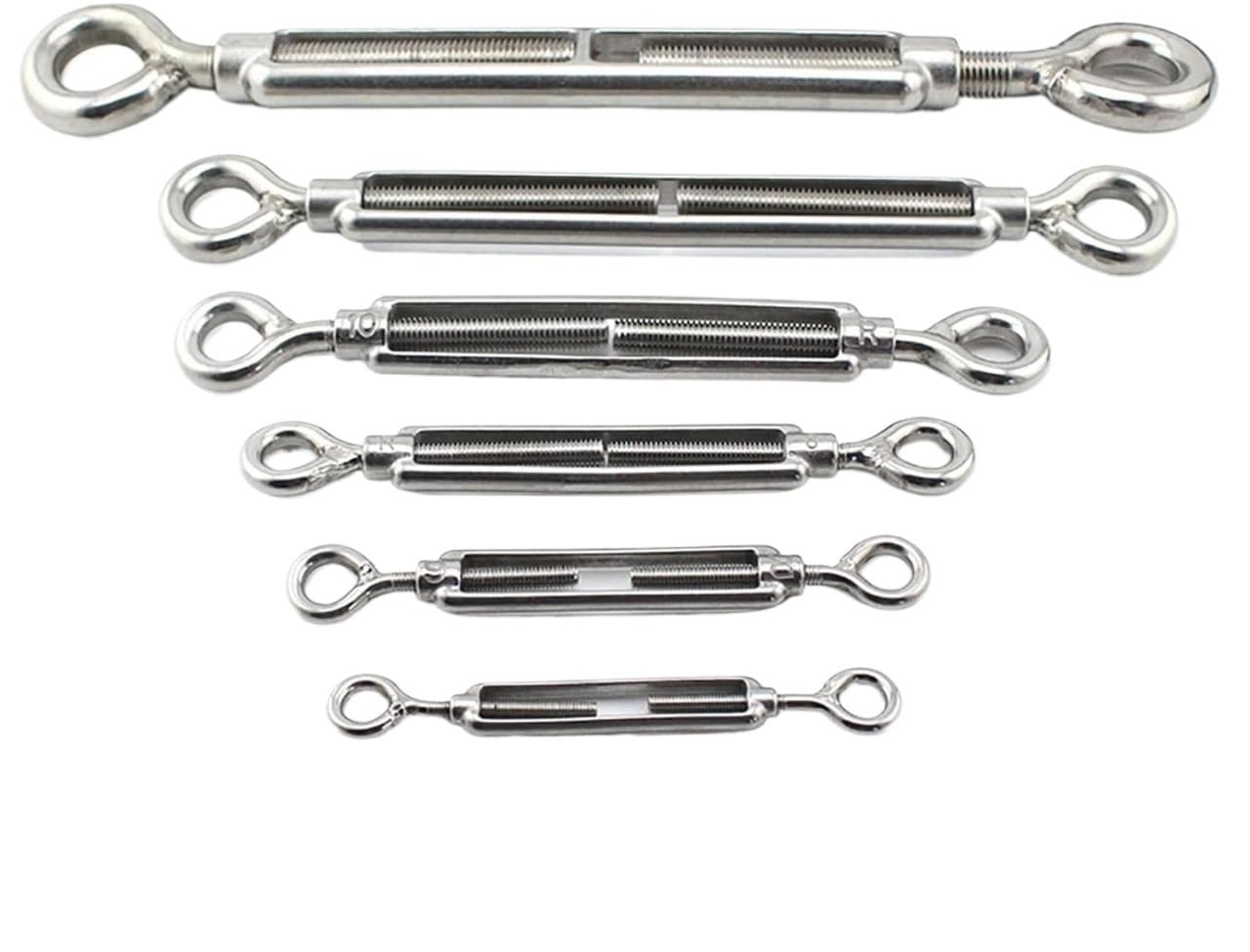 UDPOIUYT Adjust Chain Rigging Hook, 1PC Stainless Steel Eye & Turnbuckle Wire Rope Tensioner(M14)