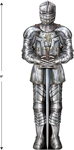 Miniatura 2 de Beistle Knight Suit of Armor - Telón de fondo para fotos, 6 pies de alto, juego de 3 - Decoración de fiesta temática medieval, decoración de