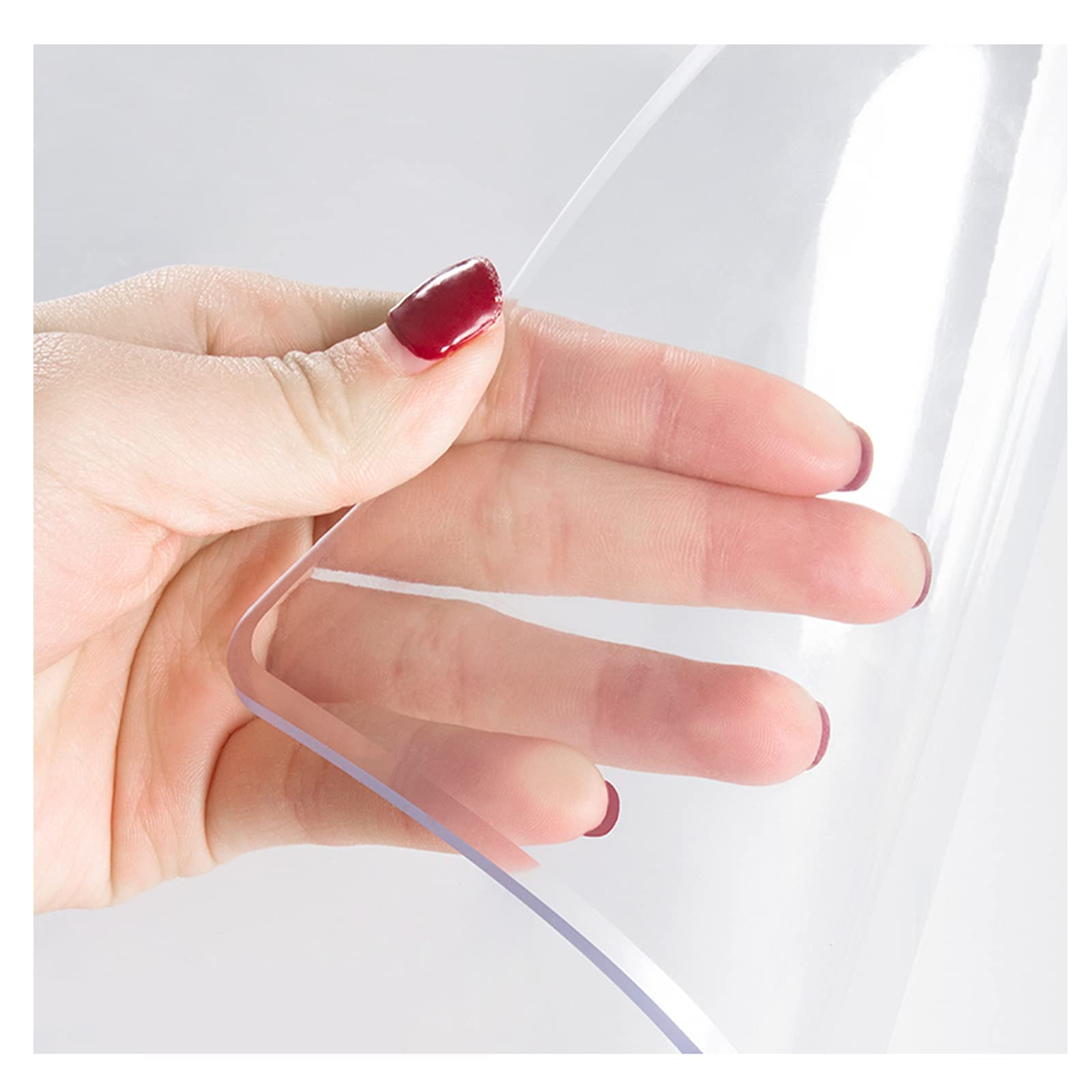 ERoomQ Clear Table Cover Protector Clear Table Protector Pad 1.5Mm Thick Transparent Table Cover Mat Table Protector Transparent Tablecloth Tablecloth Protector,150x200cm/59x79in
