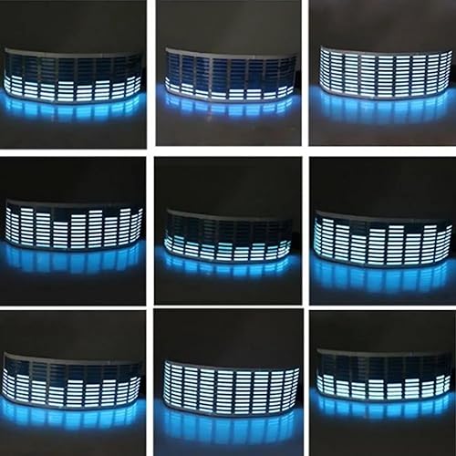 Miniatura 10 de WONFAST Sonido Música Sensor Activado por Beat Car Sticker Equalizer Glow Rhythm LED Flash Light Audio Voice Rhythm Lamp,17.7x4.3 in (Multicolor)