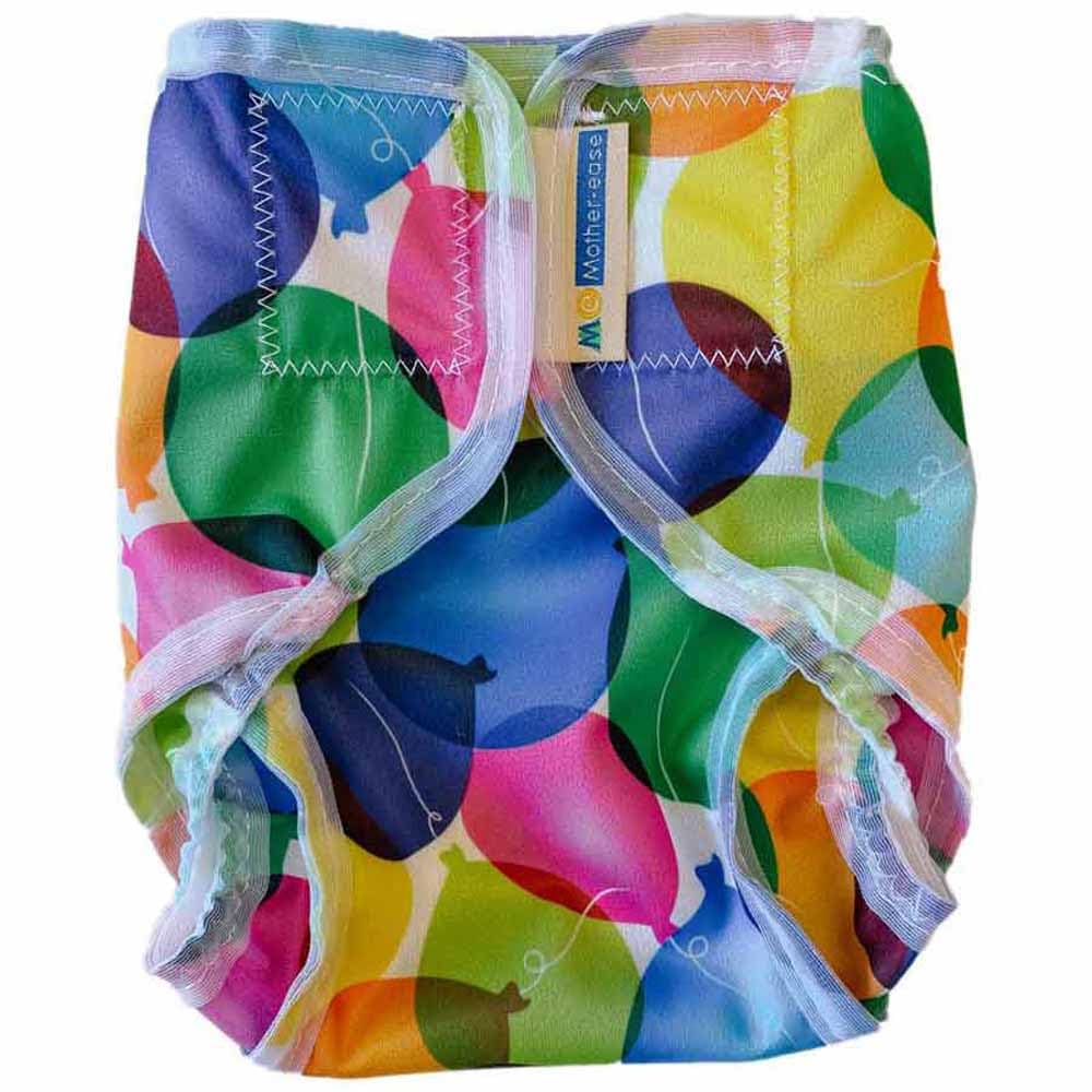 Mother-ease Rikki Reusable Nappy Wrap, Velcro Fastening, Waterproof Cover, Polyester Blend, Unisex (Poppop, XS)