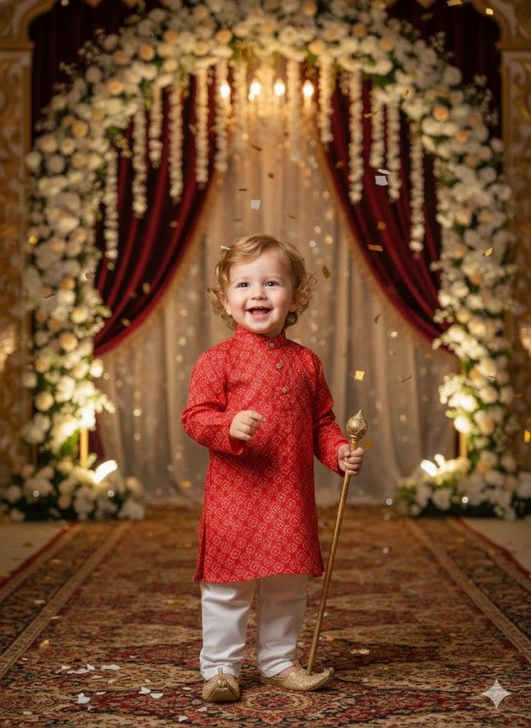 A.T.U.N. (ALL THINGS UBER NICE) Set pigiama Kurta 100% cotone stampato per bambini, set di abbigliamento etnico indiano morbido e confortevole | Festival, celebrazioni, matrimoni, funzioni, riunioni