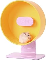 Vista 15 de Rueda silenciosa de hámster de 8.7 pulgadas, con rodamientos duales, ruedas de ejercicio silenciosas para animales pequeños, altura ajustable