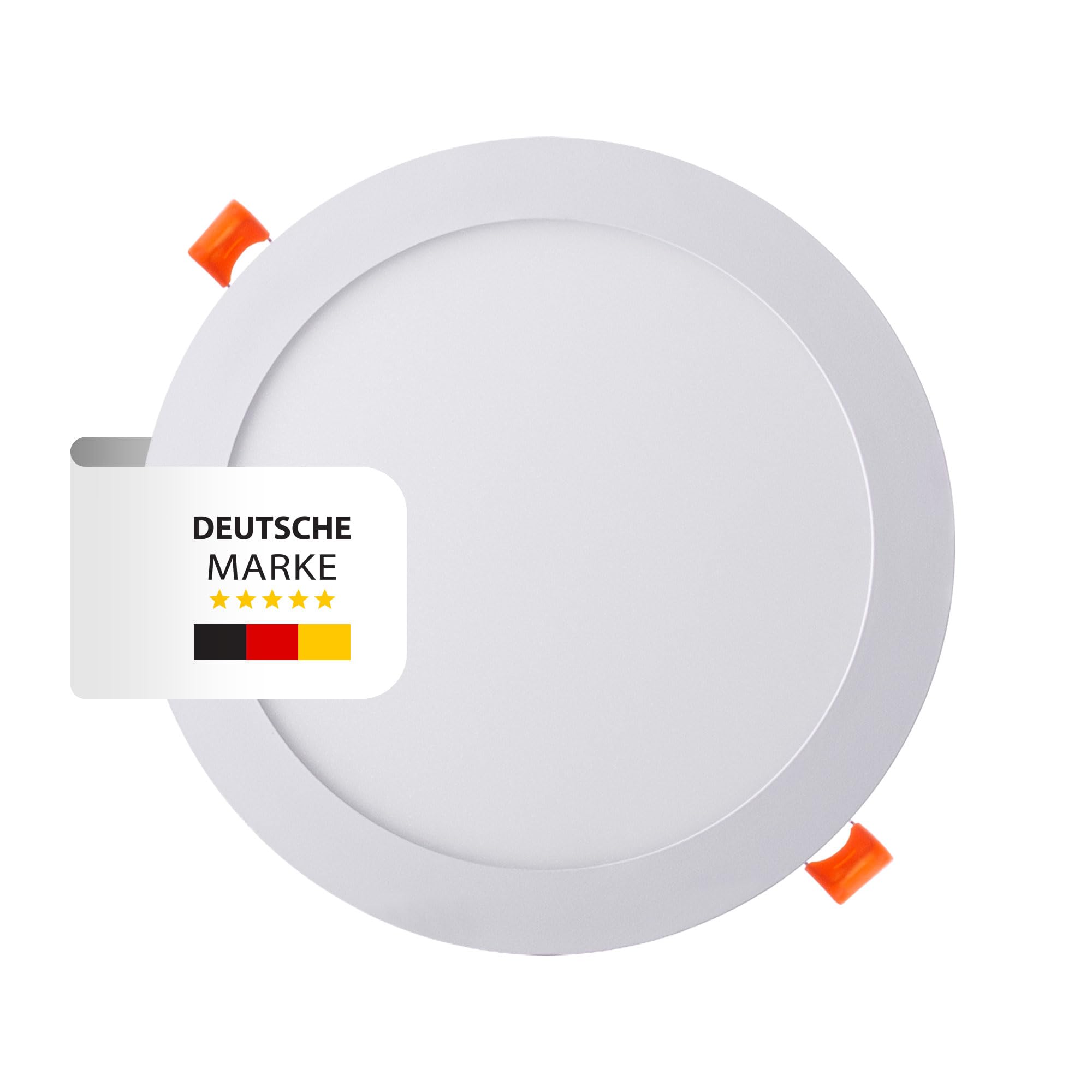 Maxkomfort 6er Set LED Panel 18W rund CCT ultraslim – Einbaustrahler 220x220mm, flach, Deckenleuchte, warmweiß/neutralweiß/kaltweiß schaltbar, Weiß, IP20-2601