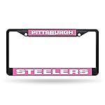 Rico Industries NFL Pittsburgh Steelers Black Black Chrome Frame 12 x 6 Car/Truck Auto Accessory