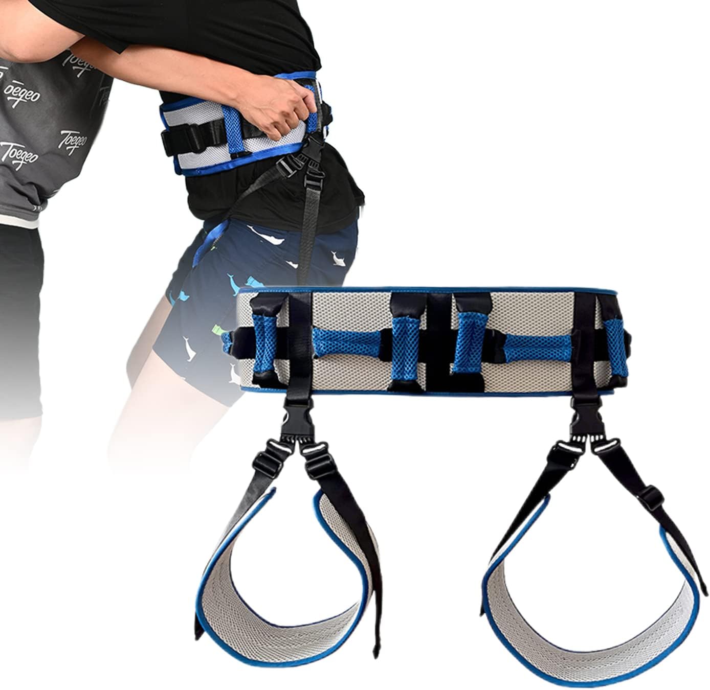 Transfer Belt with Leg Loops and 10 Padded Handles, Medical Gait Belt Walking Assistive Device with Quick Release Metal Buckle for Elderly, Seniors and Physical Therapy – 54 Inch Transfer Belt with Leg Loops and 10 Padded Handles, Medical Gait Belt Walking Assistive Device with Quick Release Metal Buckle for Elderly, Seniors and Physical Therapy – 54 Inch