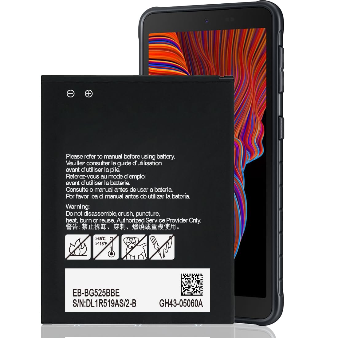 Battery for Galaxy XCover 5, New Upgrade Replacement 0 Cycle Battery for Samsung Galaxy Xcover 5, EB-BG525BBE 1ICP5/54/67