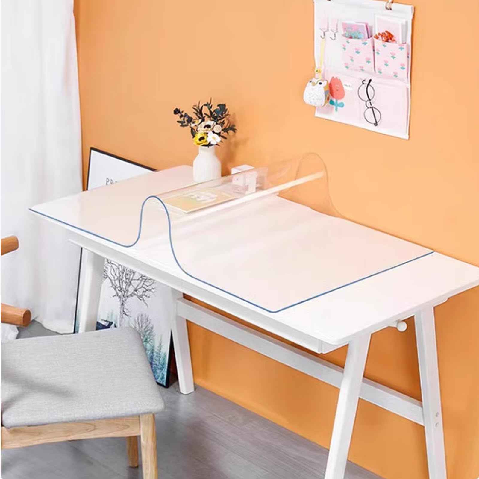 Nappe Transparente PVC Inodore Anti-Rayure Antibactérienne pour Protéger Vos Tables