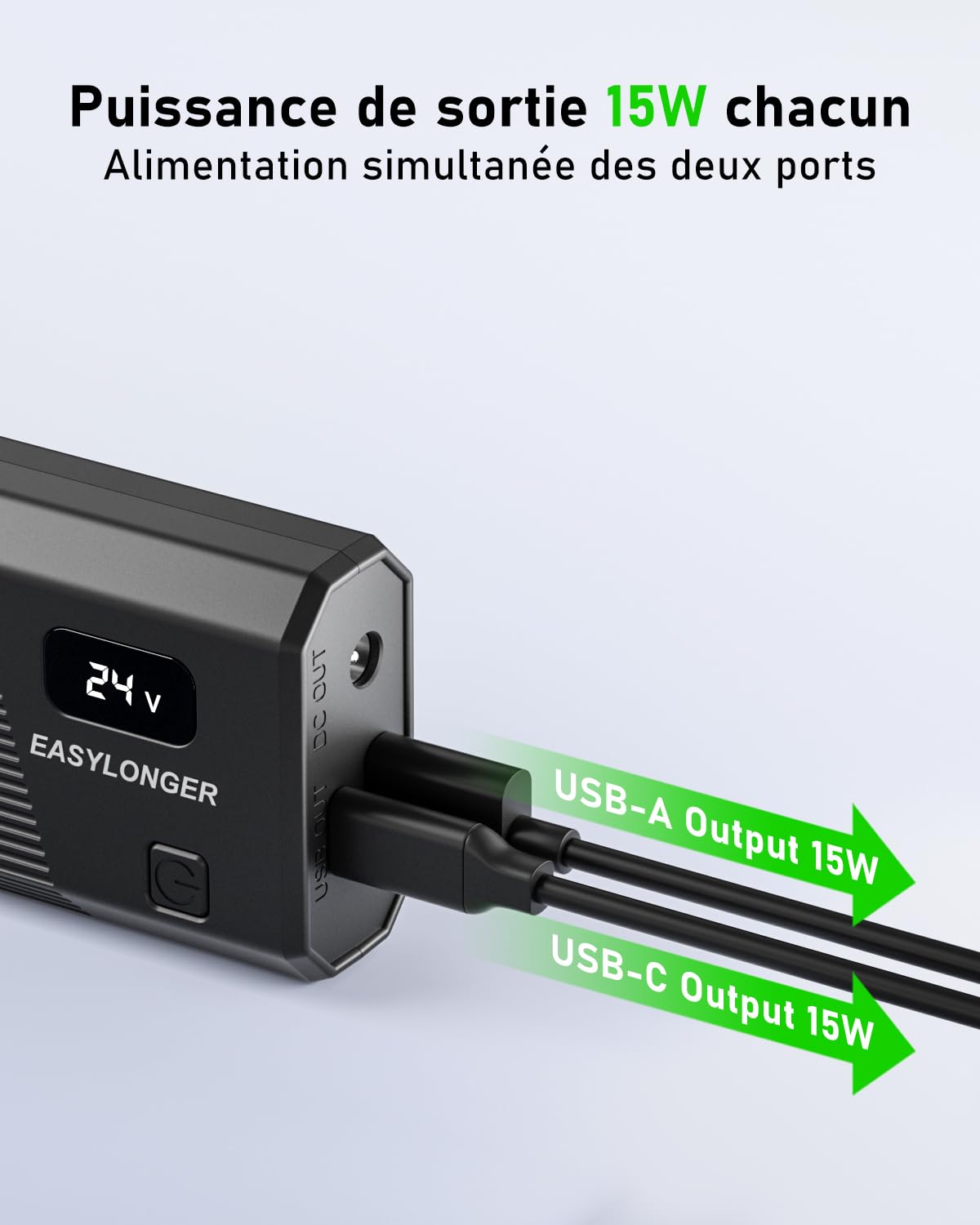 EASYLONGER 84W Chargeur Voiture pour CPAP, DC 12/24V Adaptateur Voiture | avec CPAP 4 Câbles DC pour ResMed S9/ AirSense 10/ AirCurve 10/ AirMini/AirSense 11/ Philips Dreamstation, etc