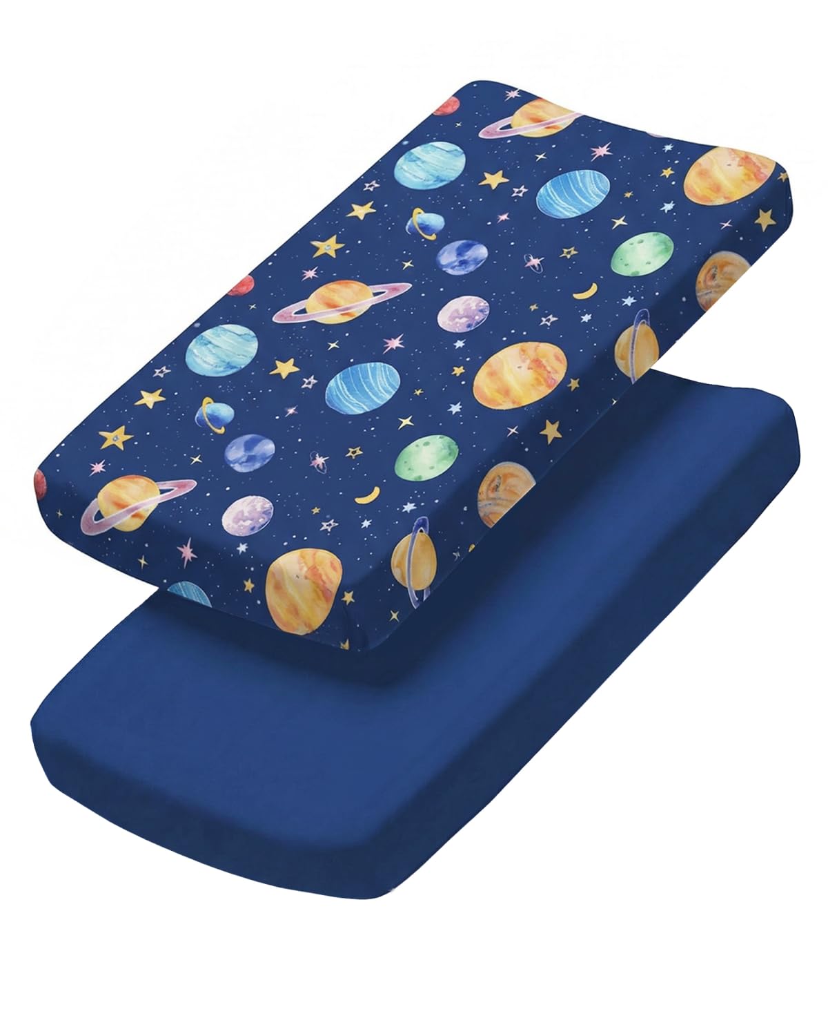 Changing Pad Cover - Pack of 2 Diaper Change Sheets - 32x16in, Planets