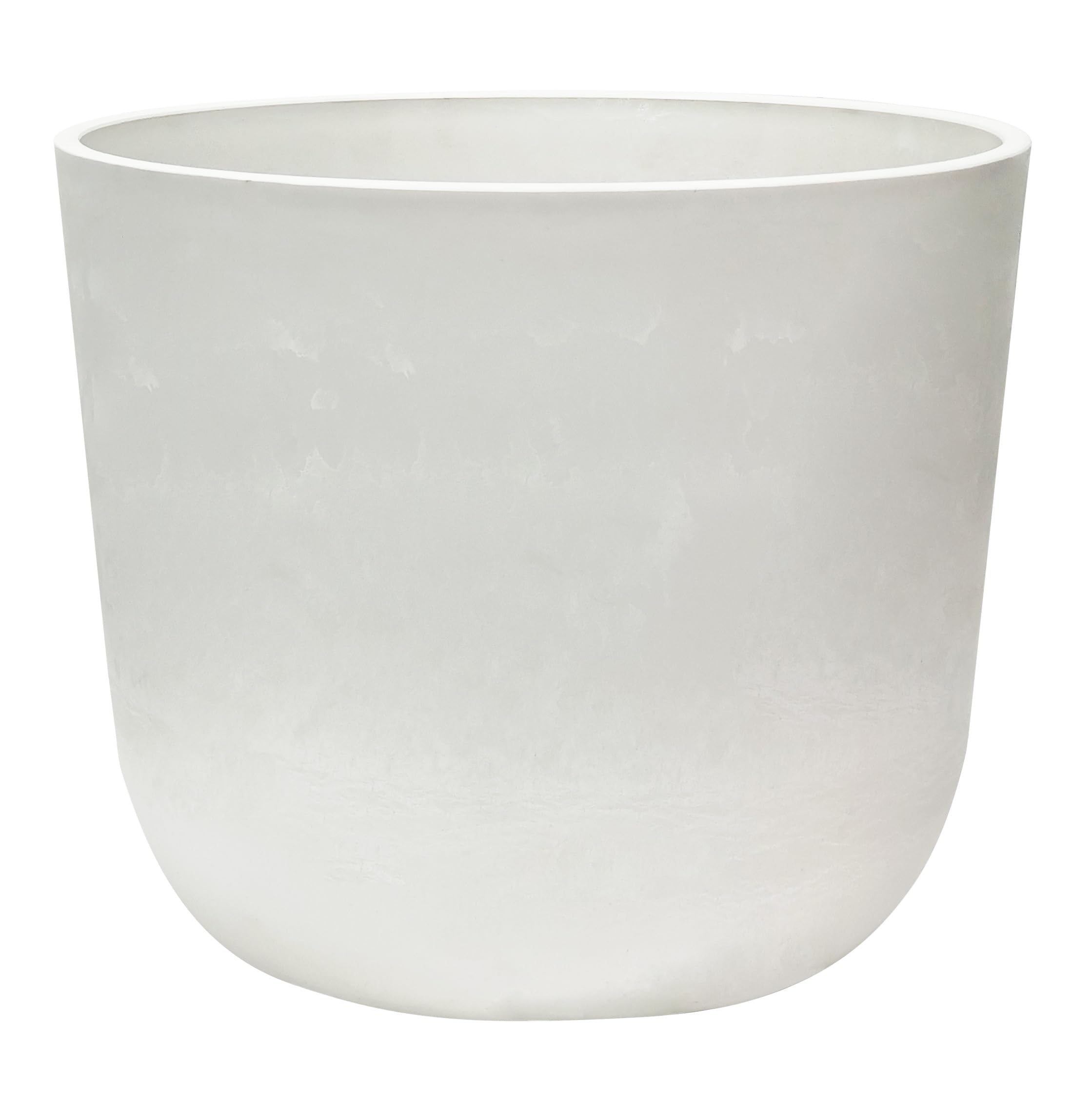 Olly & Rose Cloudy Effect White Artstone 30cm Plant Pot Large Plant Pots Outdoor and Indoor - White Planters - Flower Pots
