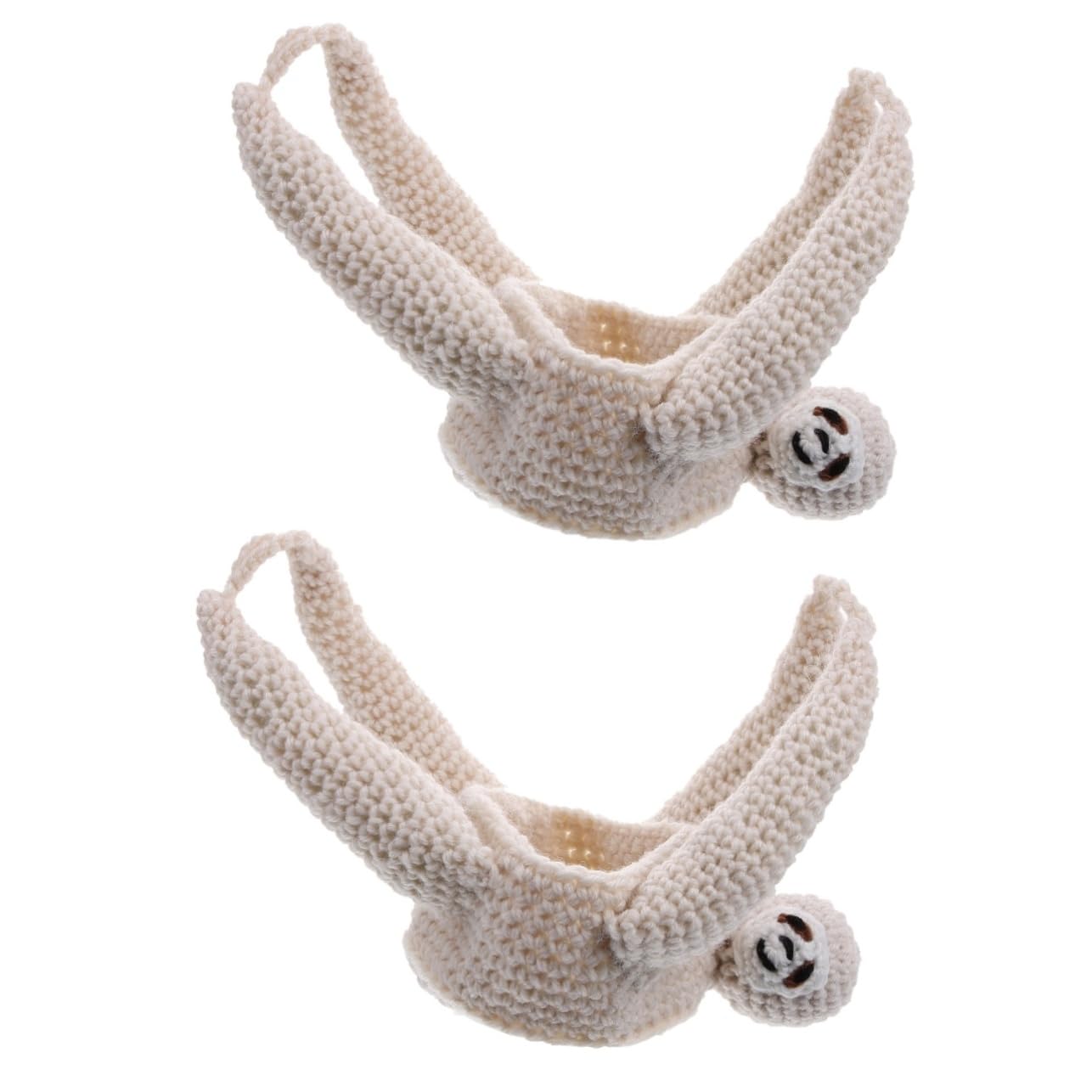 Toyvian 2 Pièces Pendentif Paresseux Patio Petite jardinière Suspendue pour Cintre Porte Manteau Support de jardinière Suspendu au Crochet Support de jardinière au Crochet Corde de Coton