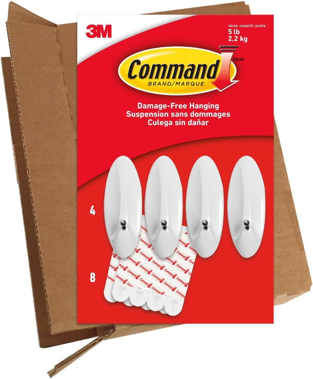 Command Large Wire Hook, 4 Hooks, 8 Strips