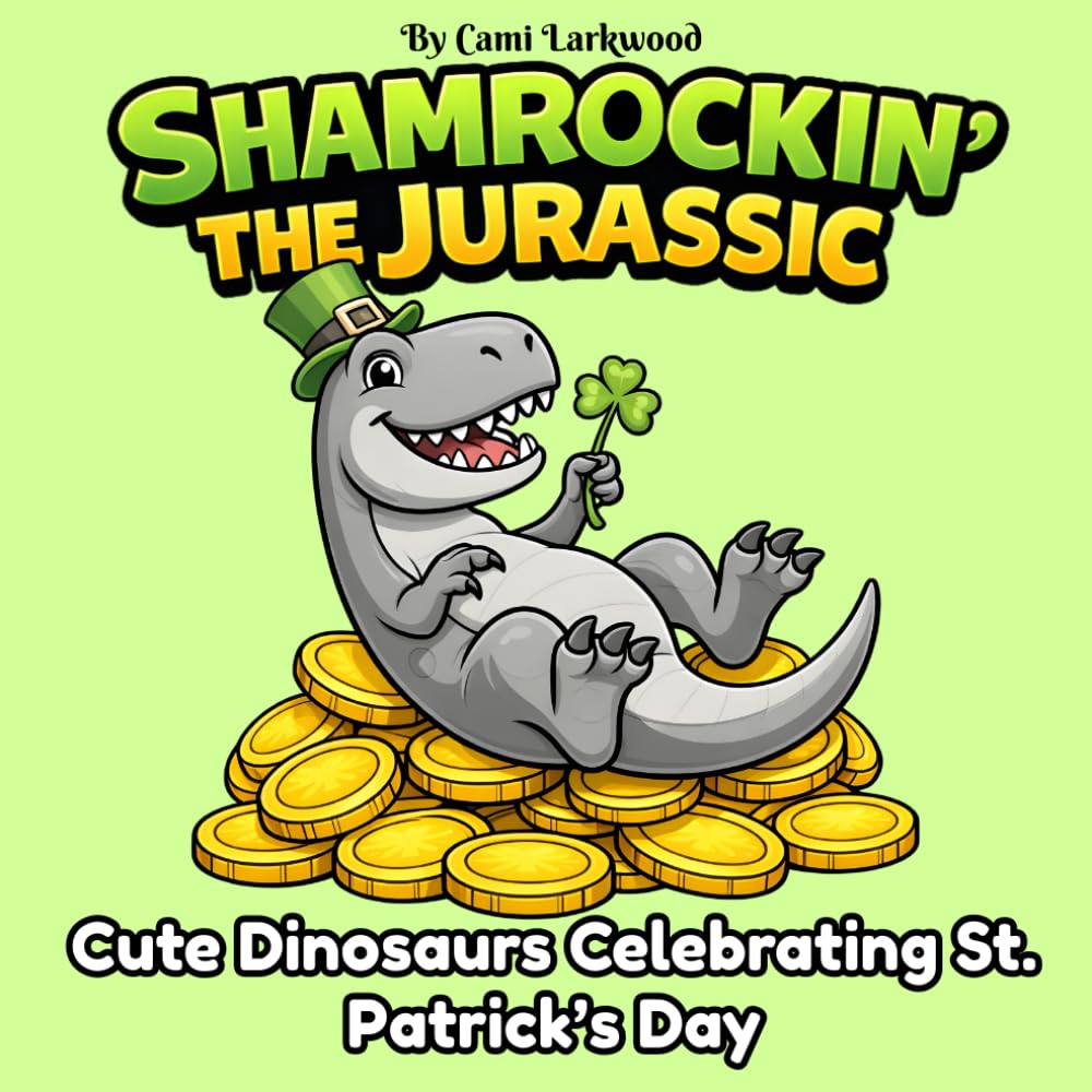 Shamrockin’ the Jurassic: Cute Dinosaurs Celebrating St. Patrick’s Day Coloring Book