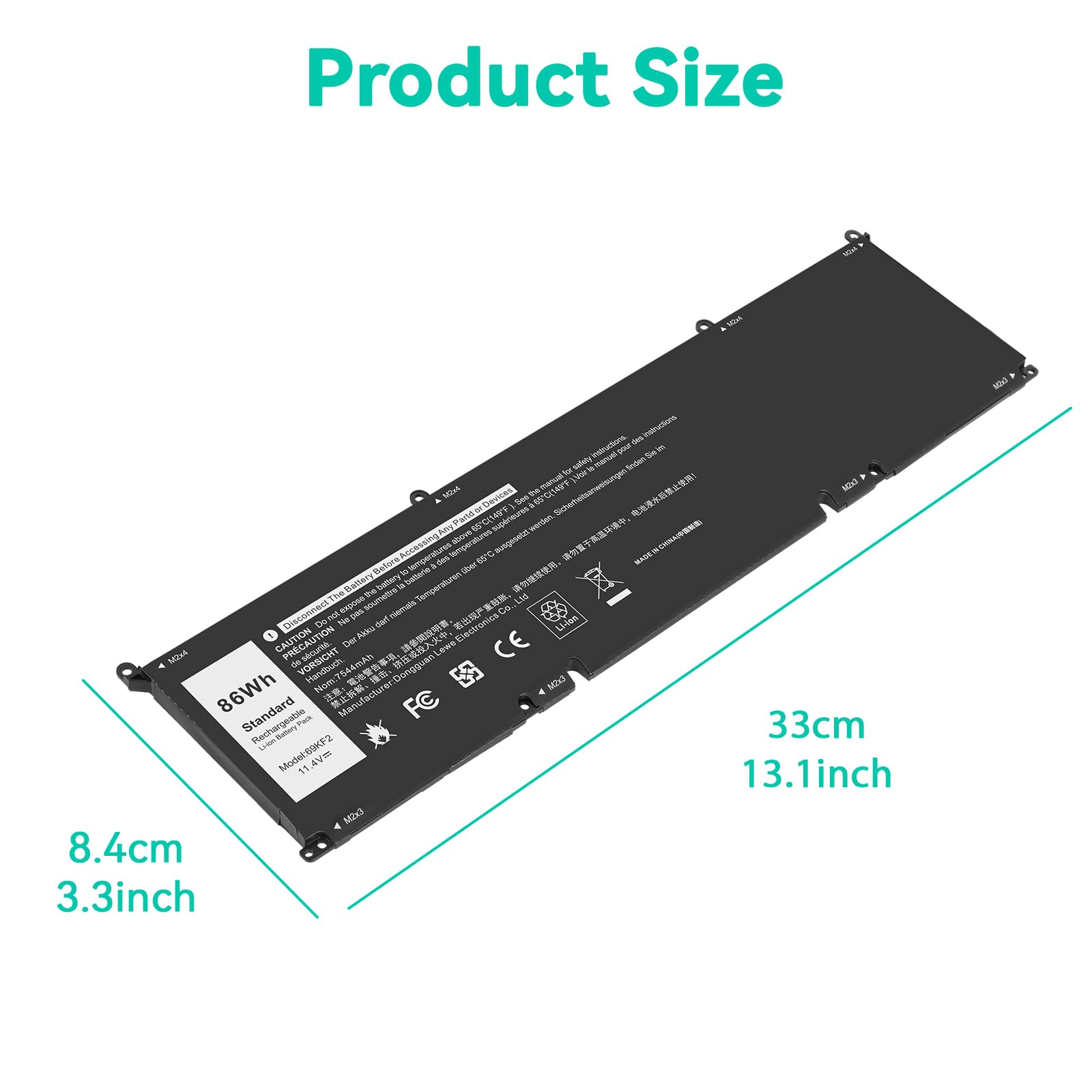 ASUNCELL 11.4V/86Wh 69KF2 Batteria del computer portatile per Dell XPS 15 9500 9510 9520 9530 Series, Precision 5550 5560 5570, G15 5510 5511 5520, per Alienware M15 R3 R4 R5 R6, per Alienware M16 R1