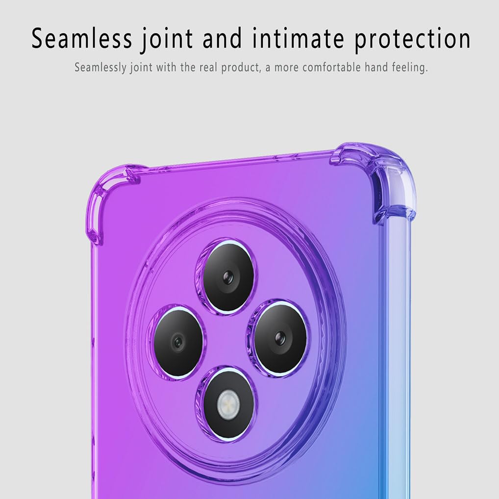 SEAHAI Cover Per Oppo Reno 12 Pro 5G – Custodia Ultrasottile In TPU A Gradienti Di Colore, Trasparente Morbida Antiurto, Nero/oro - 4