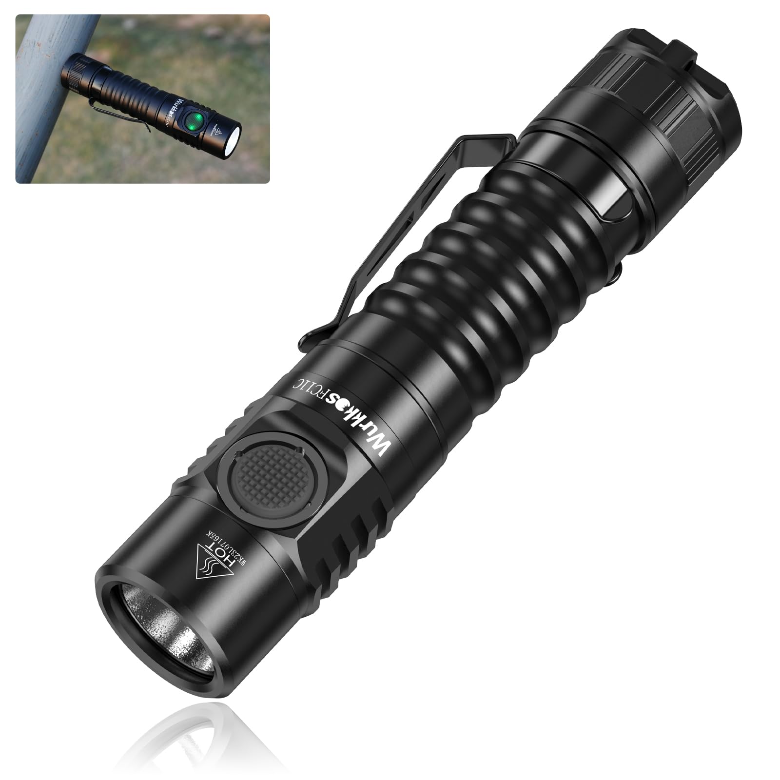 Wurkkos FC11C Led Flashlight Rechargeable 1200 Lumens, 155m Long Beam Distance, IP68 Waterproof Flashlights with Magnetic Base, Small Powerful EDC Flashlight for Camping, Hiking, Emergency(4000K)
