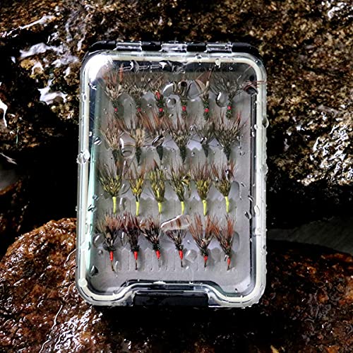 Wifreo 24Pcs Fly Fishing Flies Fly Fishing Lures Tenkara Flies Waterproof Fly Box Size 12 Barbed Hook Tenkara Fishing Fly #TOP5
