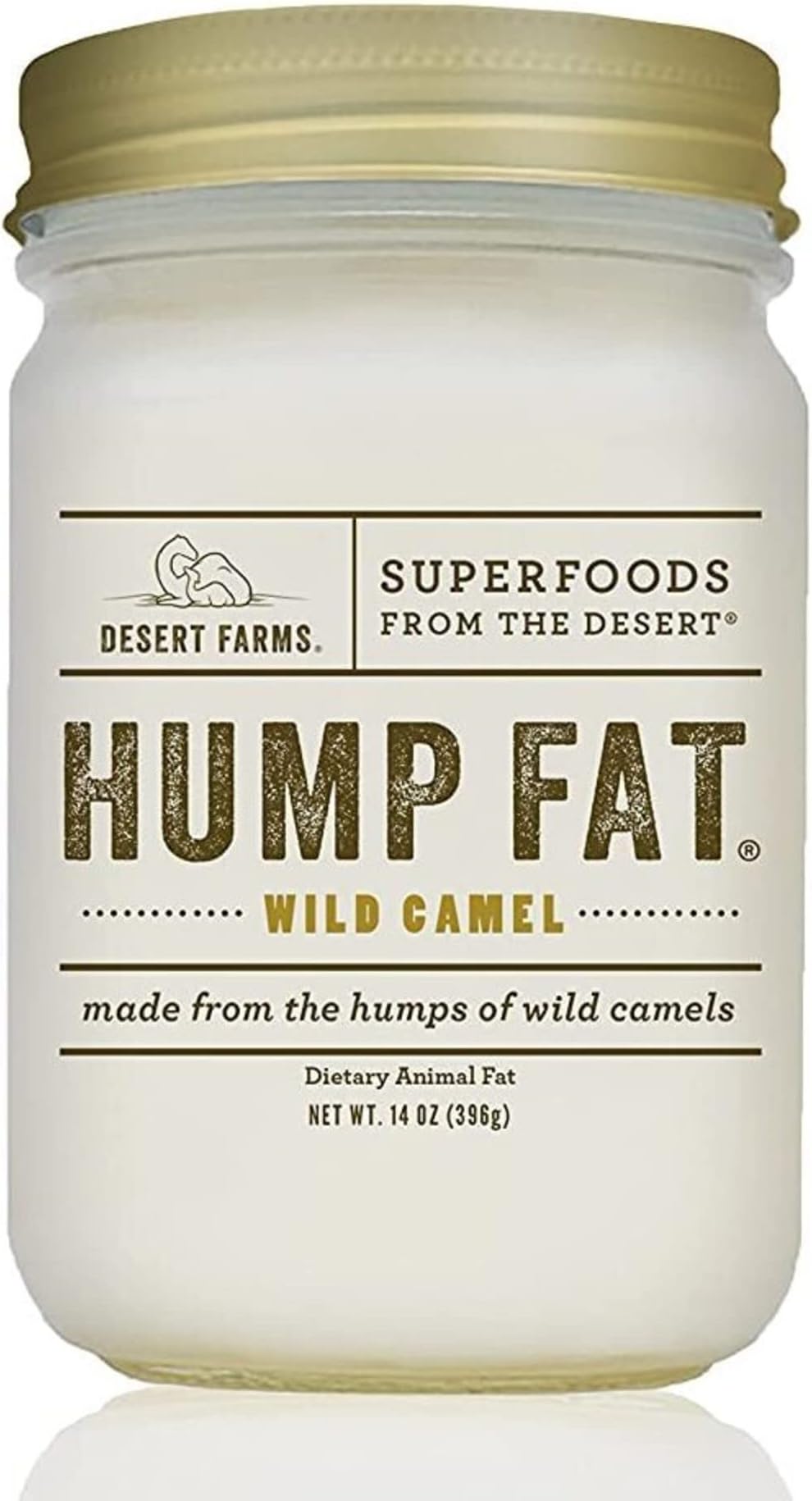 Desert Farms - Real Organic Cooking Camel Hump Fat - Paleo and Keto Certified - Quickly Melting Use For Fry [High Smoke Point] - 31 Fatty Acids & Gluten-Free - Made In The USA [14 oz]