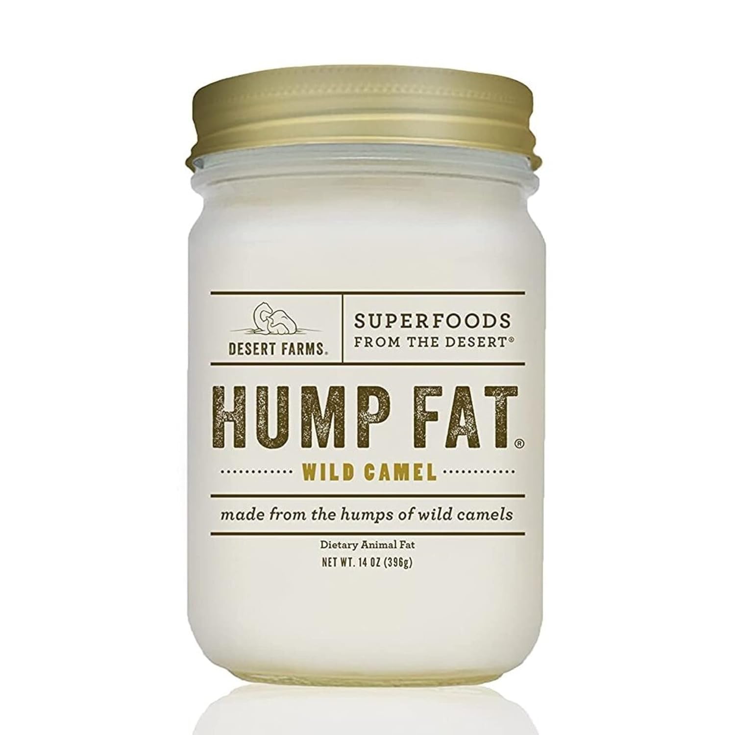 Desert Farms - Real Organic Cooking Camel Hump Fat - Halal, Paleo and Keto Certified - Quickly Melting Use For Fry [High Smoke Point] - 31 Fatty Acids & Gluten-Free - Made In The USA [14 oz]