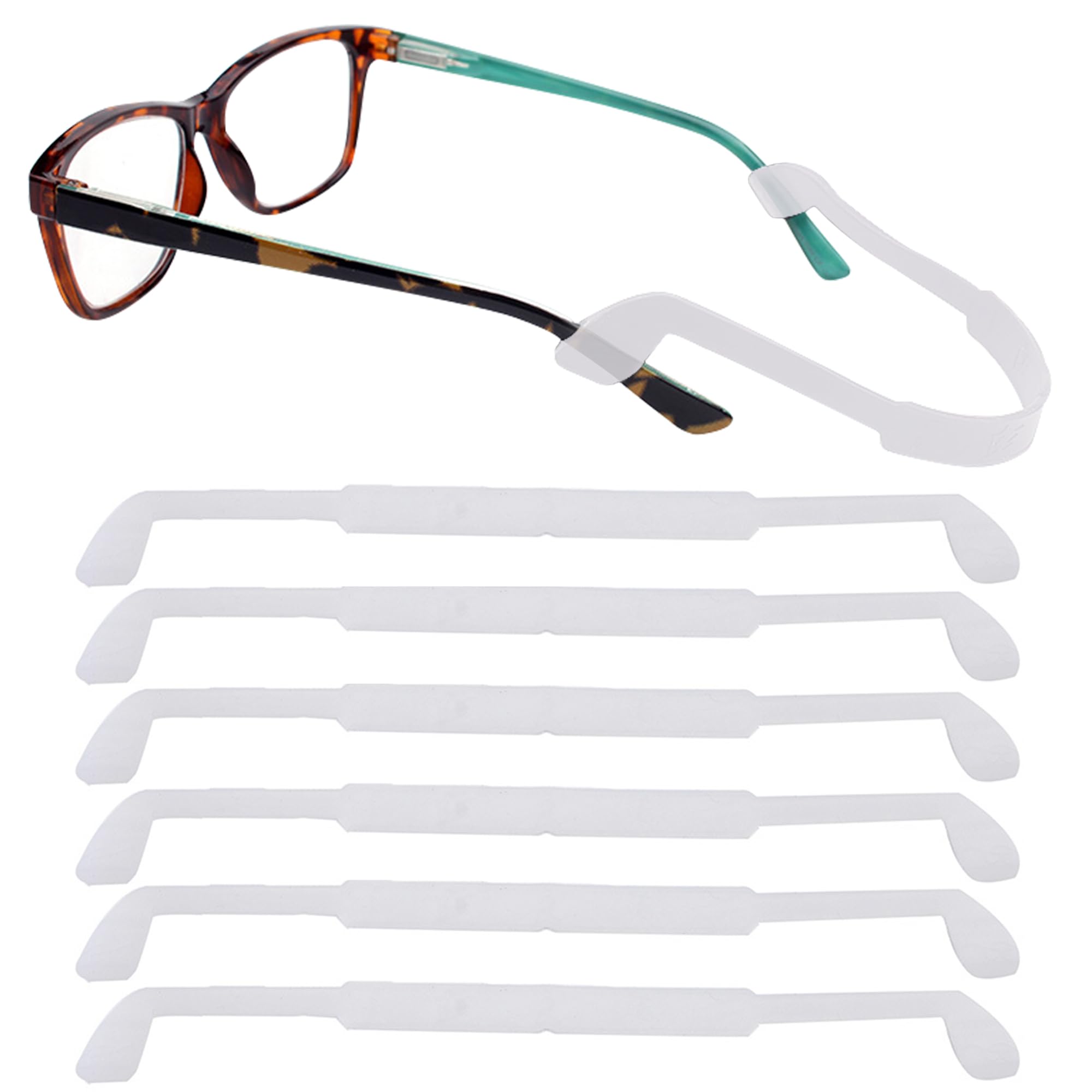 SooGree Sangles de lunettes en silicone, bande élastique antidérapante pour lunettes de soleil pour enfants, adultes
