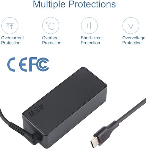 Miniatura 6 de Cargador de portátil USB C tipo C de 45 W para HP Chromebook X360 14 14-CA061DX 14-CA051WM 14-CA052WM 14-CA020NR 14A G5 11 11A G6 G7 G8 Elite X2