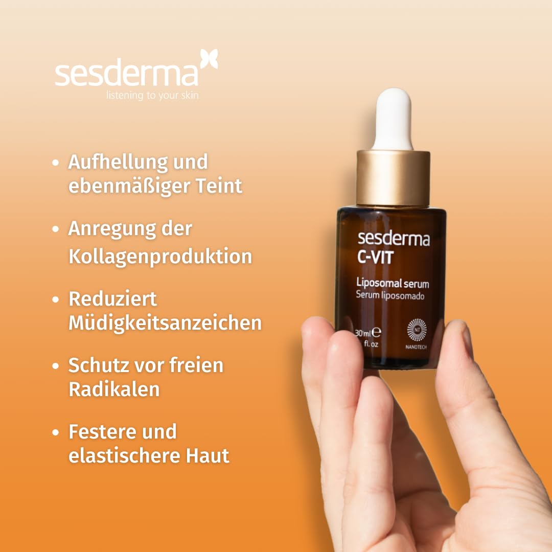 SESDERMA C-VIT Liposomales Serum 30 ml Mit Vitamin C Für Das Gesicht | Antioxidative Pflege für einen strahlenden, ebenmäßigen Teint