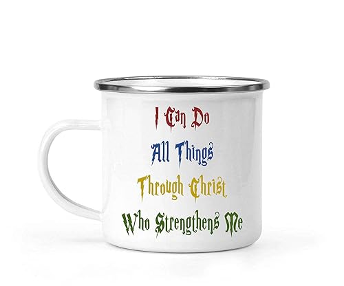 Novelty Gift Powerful Faith-based Gift, Great for Mom on Mother's Day - Can Do All Things Through Christ Who Strengthens Me on 12 Oz White Stainless