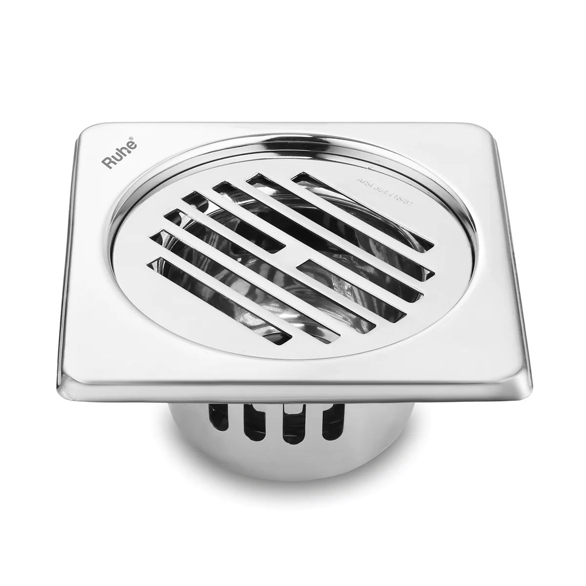 Ruhe� 304-GradeStainless Steel Floor Drain- Classic Square (5x5 inches) with Cockroach Trap/Jali & Collar (B0CTZZZPV9) Amazon Price History, Amazon Price Tracker