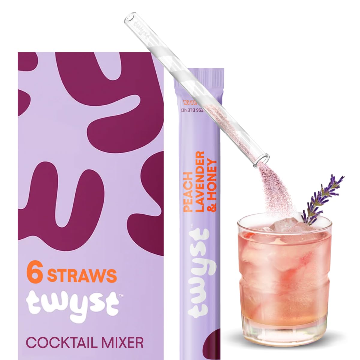 Amazon.com: Twyst Craft Cocktail & Mocktail Mixer Straws, Peach