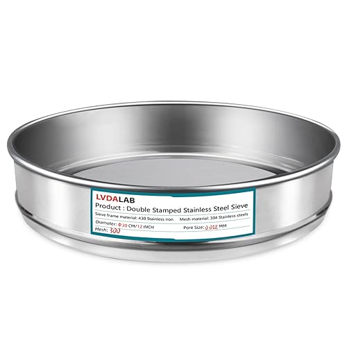 Miniatura 22 de Tamiz de Malla de Pantalla de Acero Inoxidable 304 para Laboratorio, Tamiz de Prueba de Abertura de 4 Mallas (4.75mm), Diámetro de 12 Pulgadas