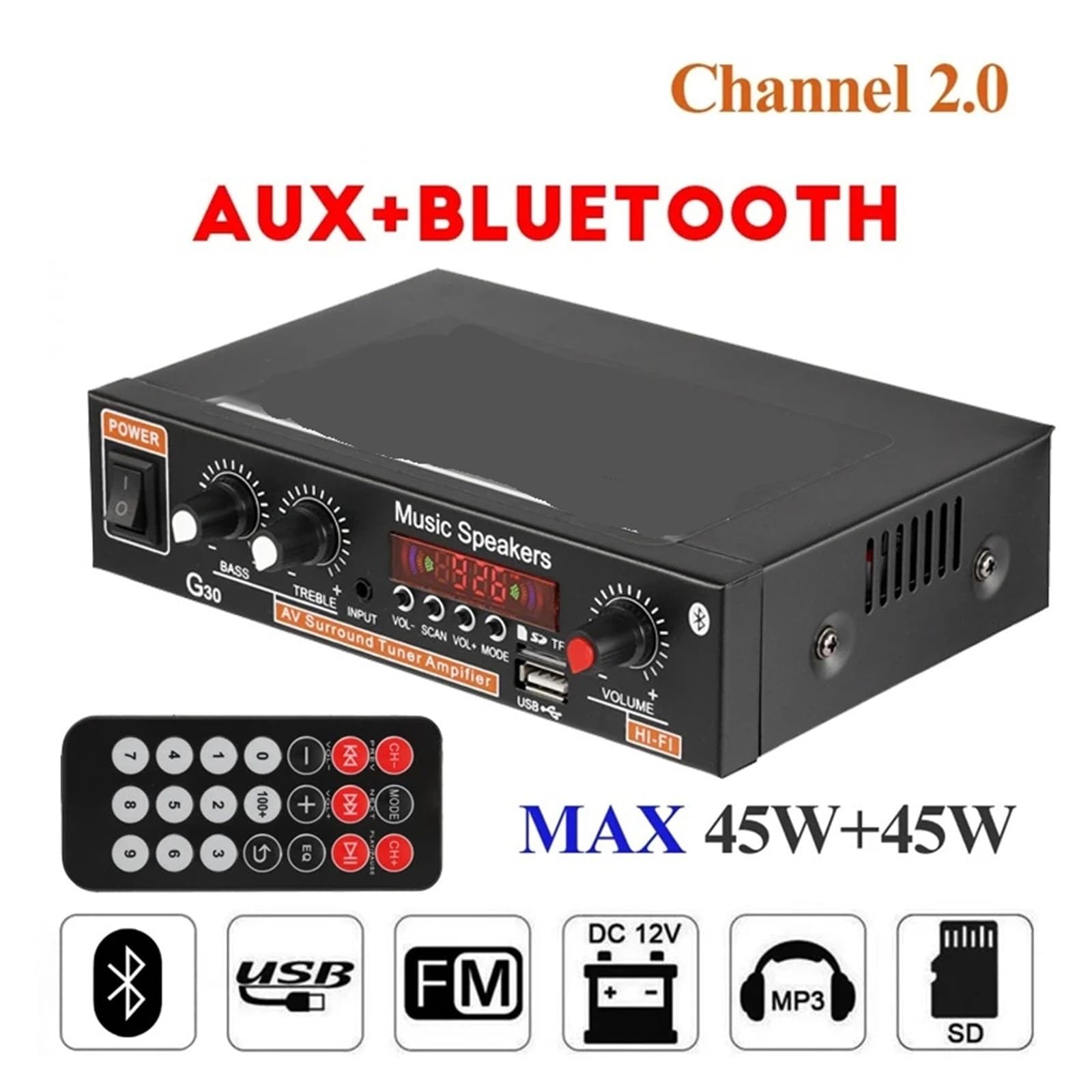 Amplificatore di potenza Bluetooth 1000W Mini amplificatore Altoparlante Amplificatori di potenza for la casa Subwoofer Altoparlanti Per l'home cinema