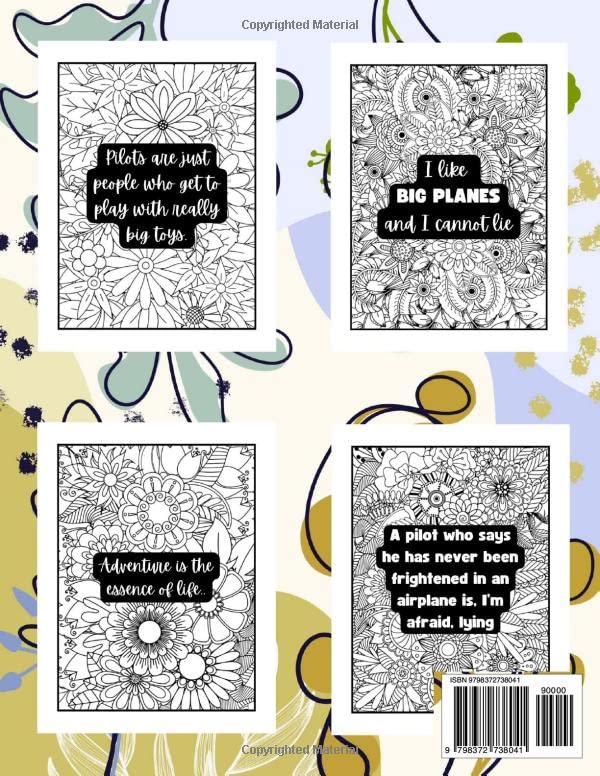 Pilot Adult Coloring Book: Funny Thank You Gag Gift for Pilots and Co-pilots for Appreciation Day/Week, Birthday, Christmas, Graduation and Retirement image 3