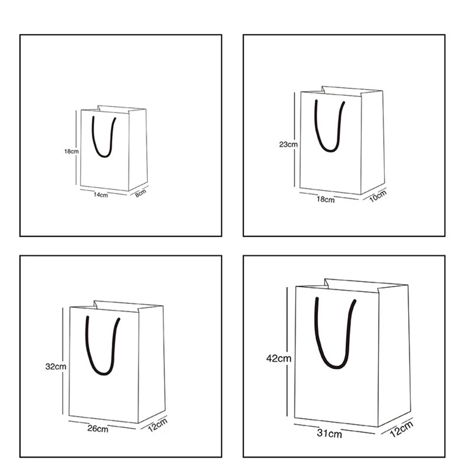 Sacchetto Regalo Kraft Sacchetto regalo di carta semplice da 12/24 pezzi | Scatola di caramelle Kraft con manico Pacchetto festa di compleanno di nozze(Black,18x23x10cm,24pcs)