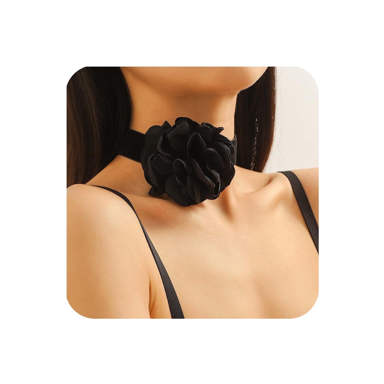 Yienate Vintage Halbmond Halskette Choker Kette Samt Kette M