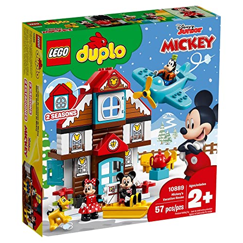 Image of LEGO DUPLO Disney Mickey's Vacation House 10889 Toy House Building Set for Toddlers with Minnie Mouse, Goofy, Pluto and Mickey Mouse Figures (57 Pieces)