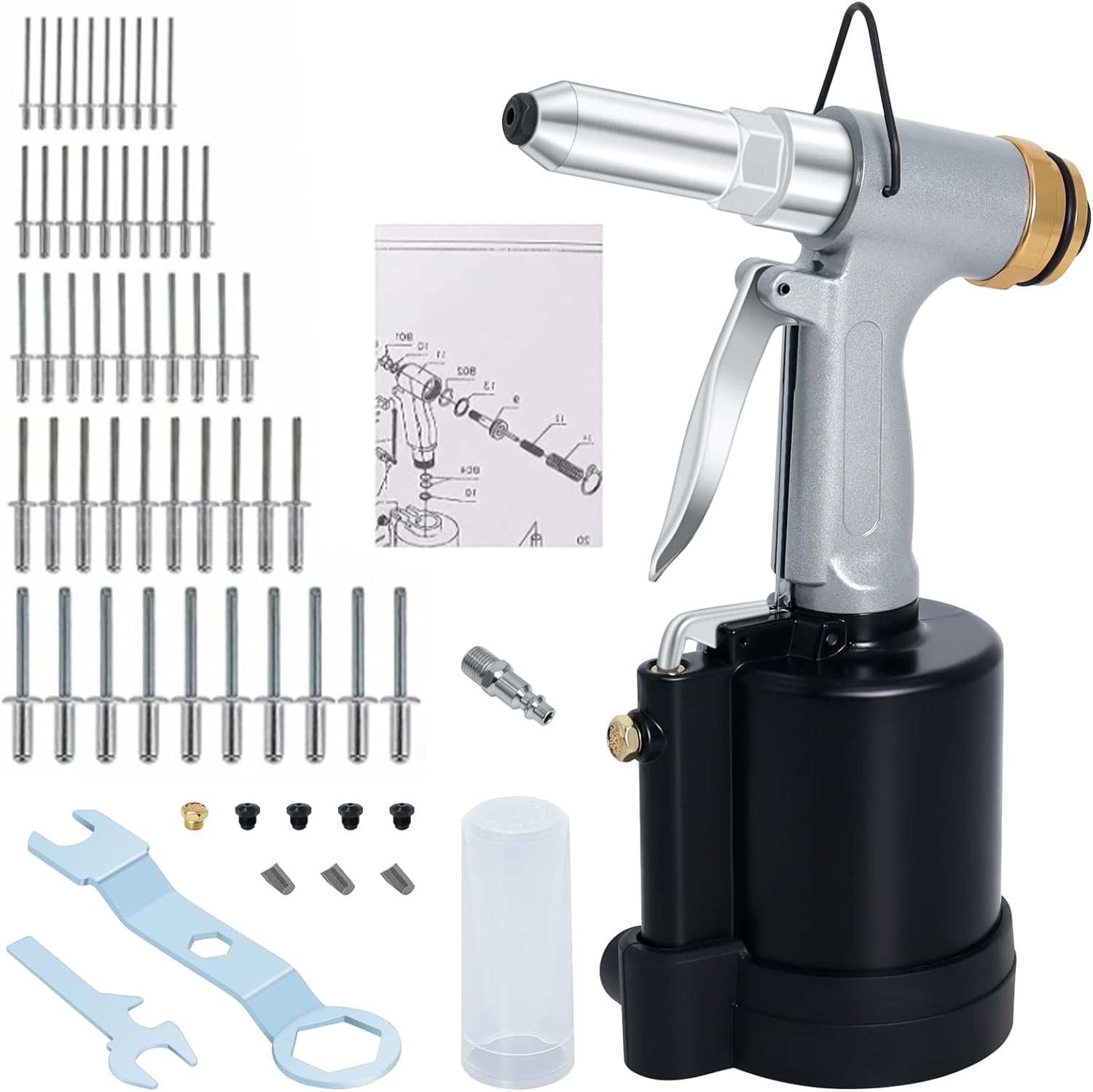Outil Rivet Pistolet à Riveter Pneumatique Pistolet Rivets Air Proster 500 Rivets ...