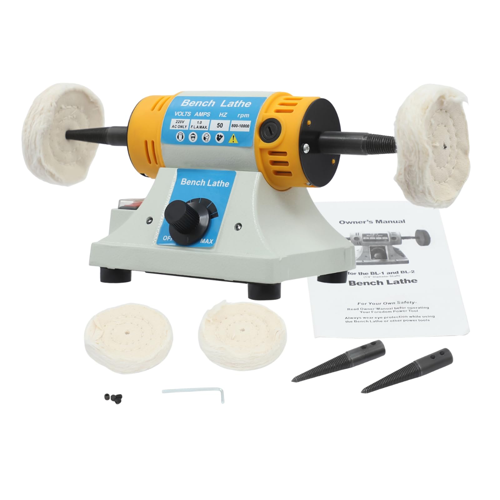 Máquina pulidora de banco, multifuncional altamente efectivo con 2 * ruedas de tela Bloque de pulido de 320 W Bajo nivel de ruido 220 V máquina de pulir joyería herramienta de pulido de gemas de roca