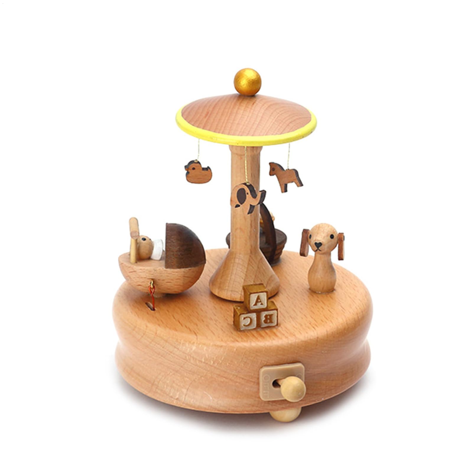 Carillon in legno, carillon a carosello - Scatola musicale per ballerina | del castello di Clockwork,Giocattoli di intrattenimento per bambini con musica elegante, adorabili ornamenti per presepe per