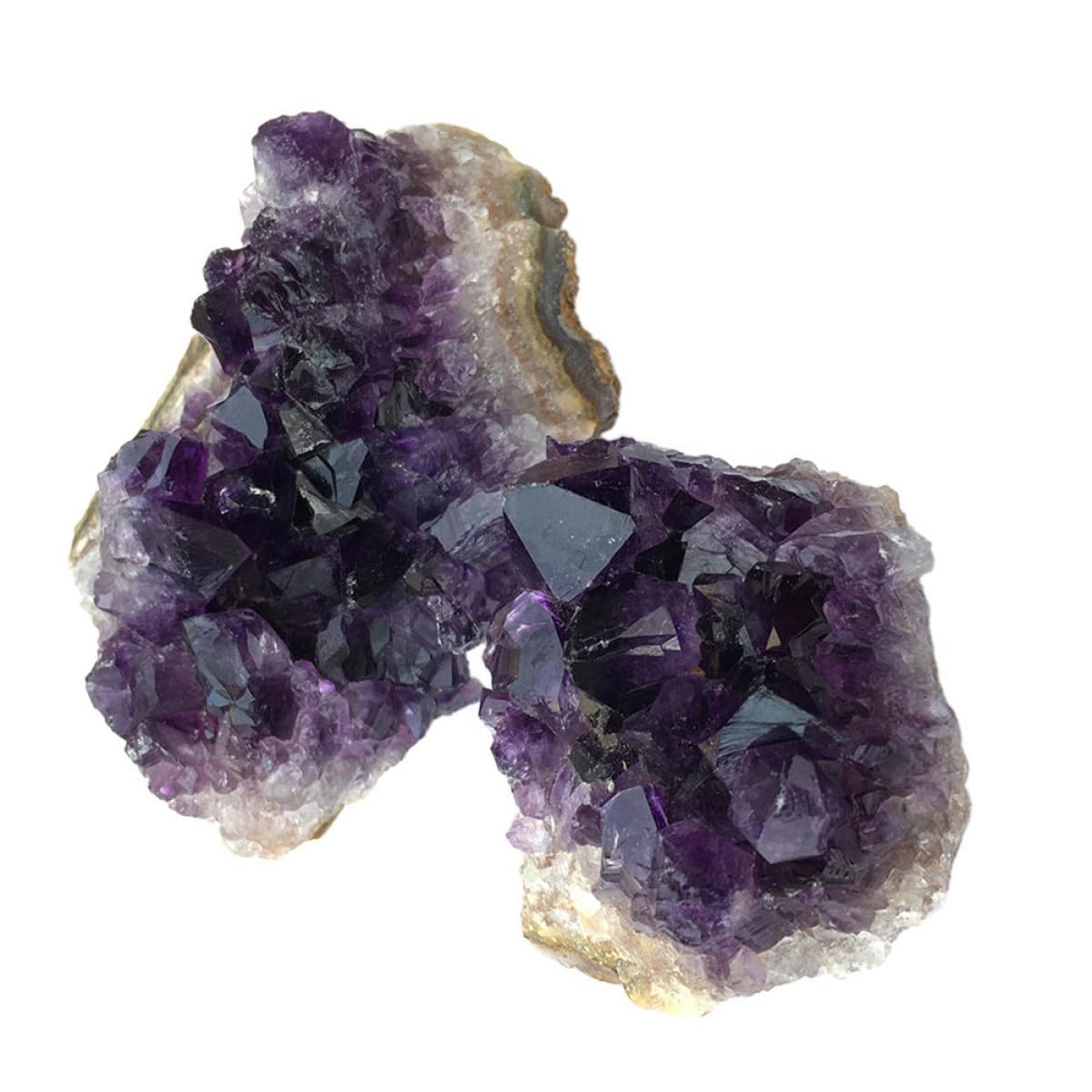 ULDIGI 2pcs Natural Purple Crystal Amethyst Ornaments for Desktop and Fish Tank Decor, Handmade Crafts Delicate Texture, Elegant and Noble Synthetic Material Decorative Stones