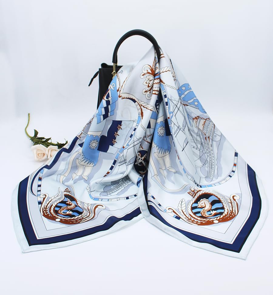 ANDANTINO 100% Silk Scarf 43" Large Square Lightweight Headscarf& Shawl–Women Hair Wraps-With Gift Packed - Image 2