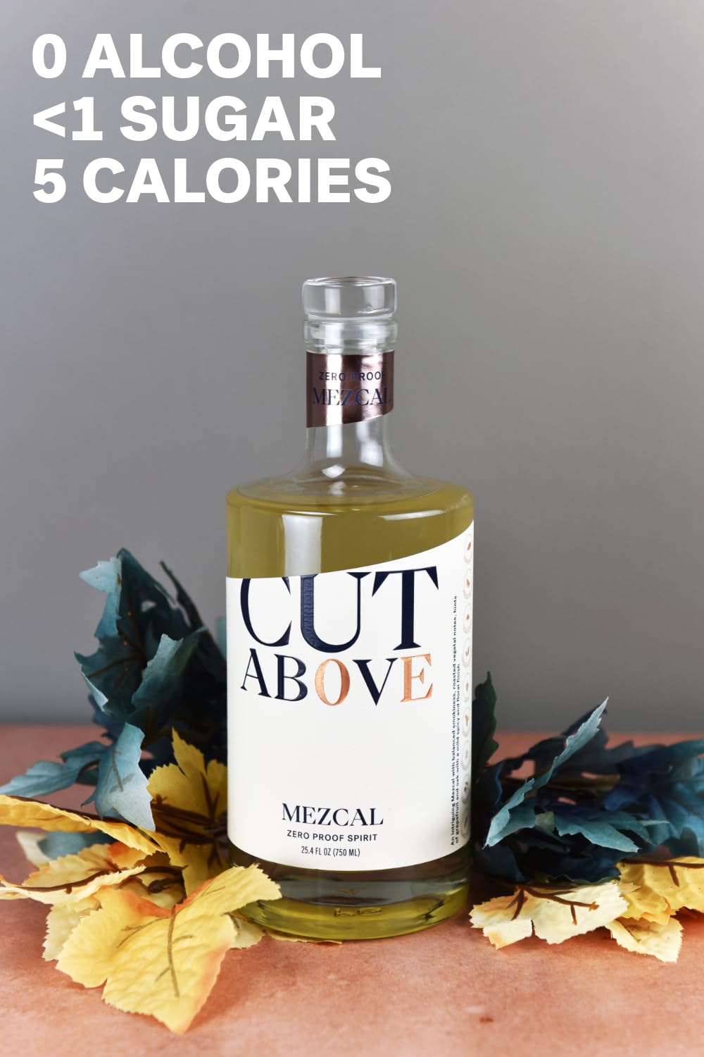 CUT ABOVE Zero Alcohol Mezcal | Award Winning Premium Non-Alcoholic Spirit for Alcohol Free Cocktails | 25.4 fl. oz. (750mL)
