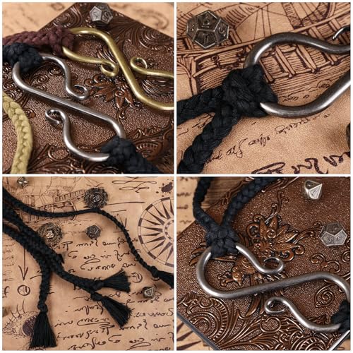 Image of HiiFeuer Medieval Rope Belt with Metal Buckle, Renaissance Adjustable Long Rope Belt for Dresses Viking Cosplay Ren Faire
