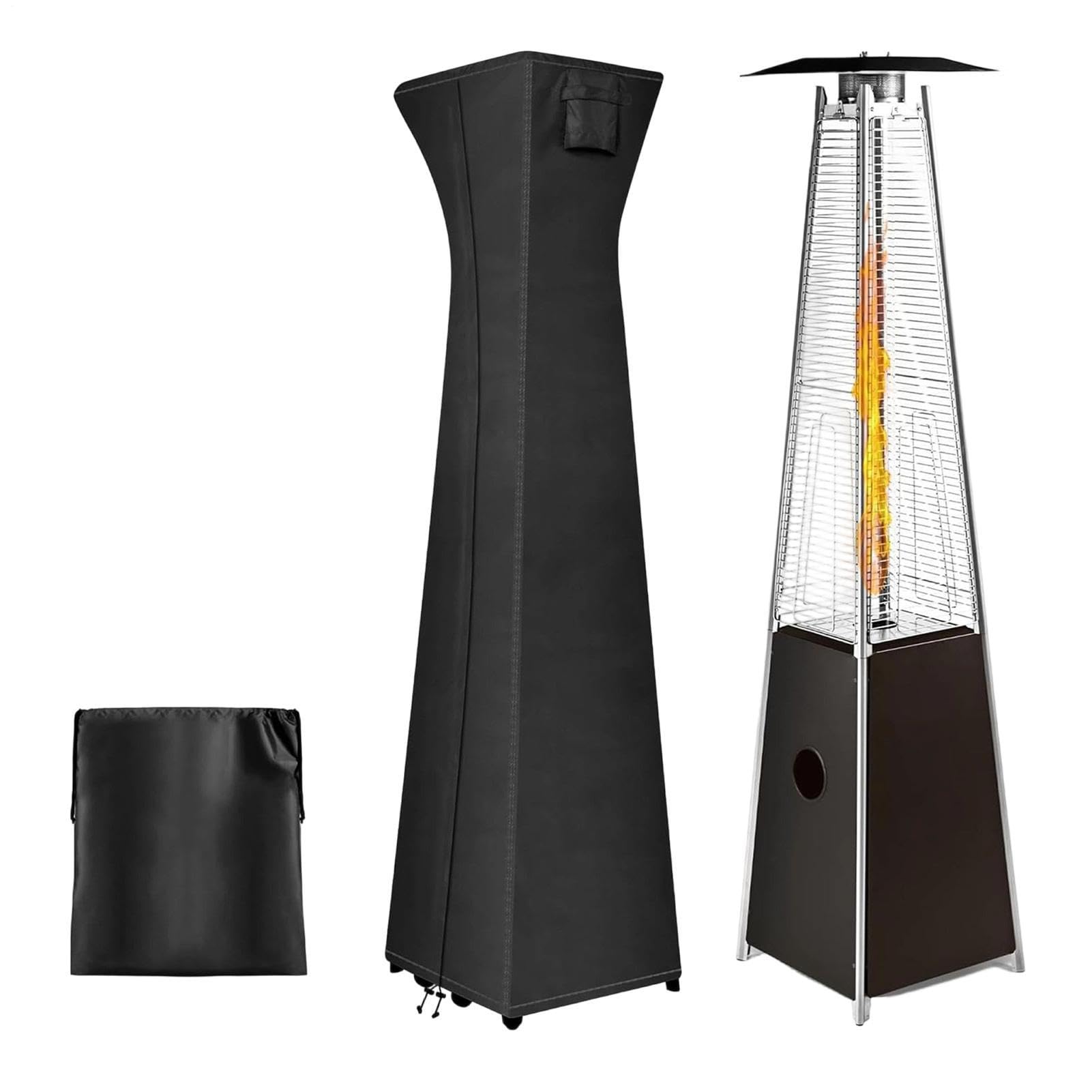 De Calefacción Pirámide - Con Cremallera, Impermeable, Resistente a los rayos UV, Al Polvo, Protección Exterior, Cubierta De Calefacción Pirámide De Pie - Calentadores Exteriores Altos Triangula