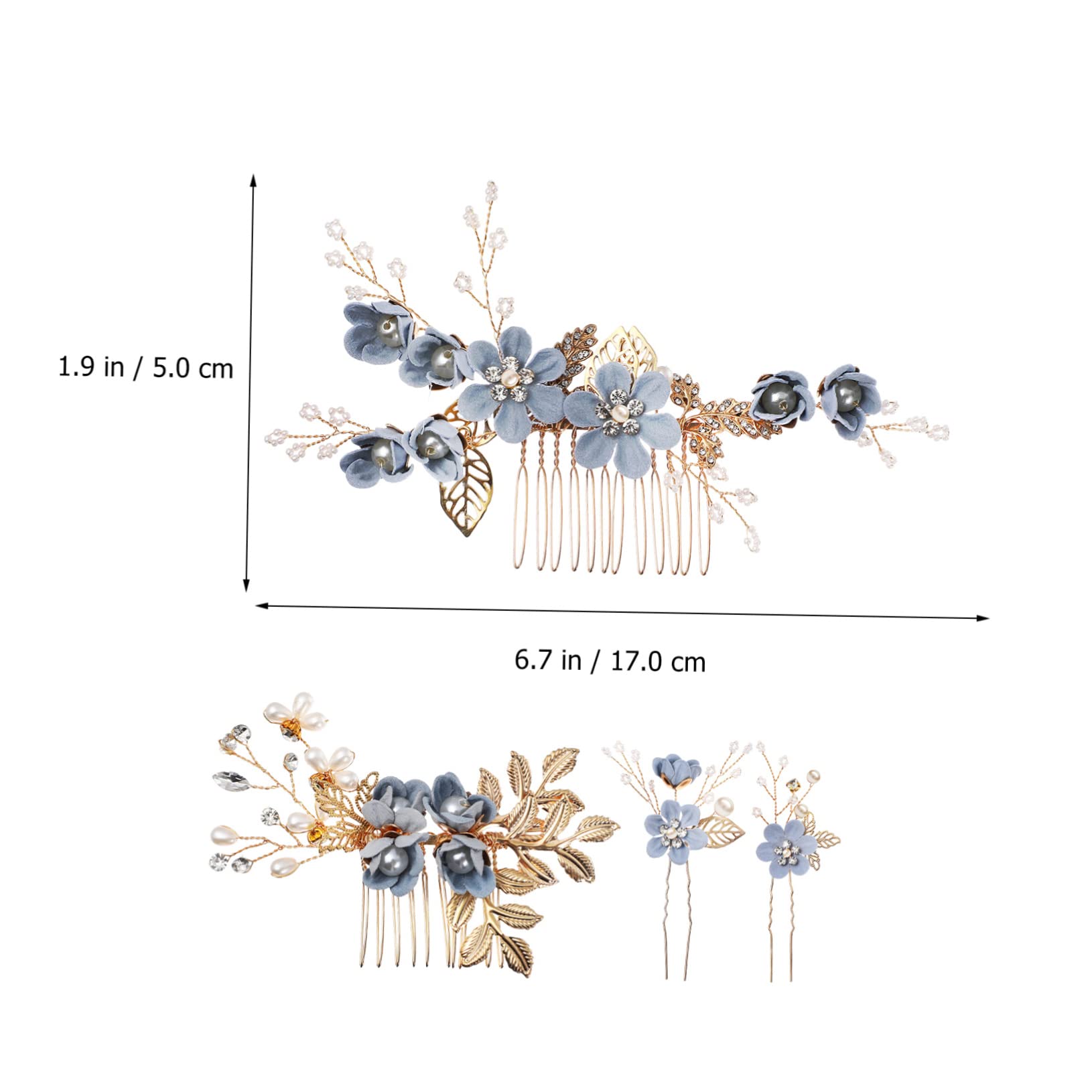 2set Fermaglio Matrimonio per Capelli da Sposa Perle Finte e Strass Pettine Laterale Accessori per Capelli per Sposa e Damigella d Onore