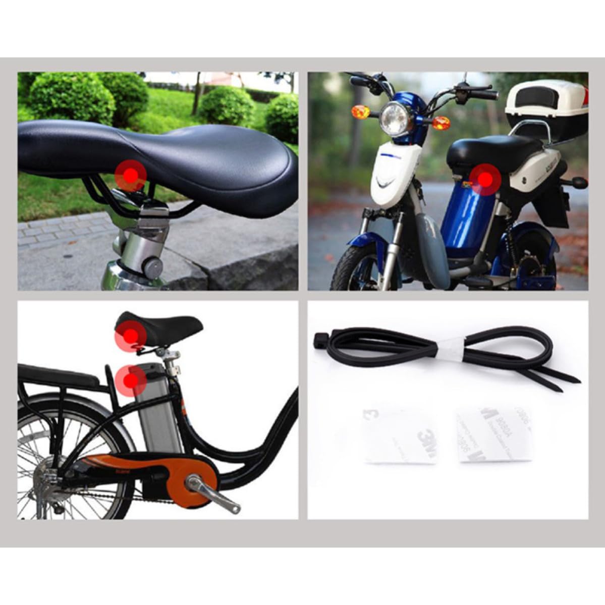 Alarma Remota para Bicicleta y Moto, 113 Db, Plástico Negro