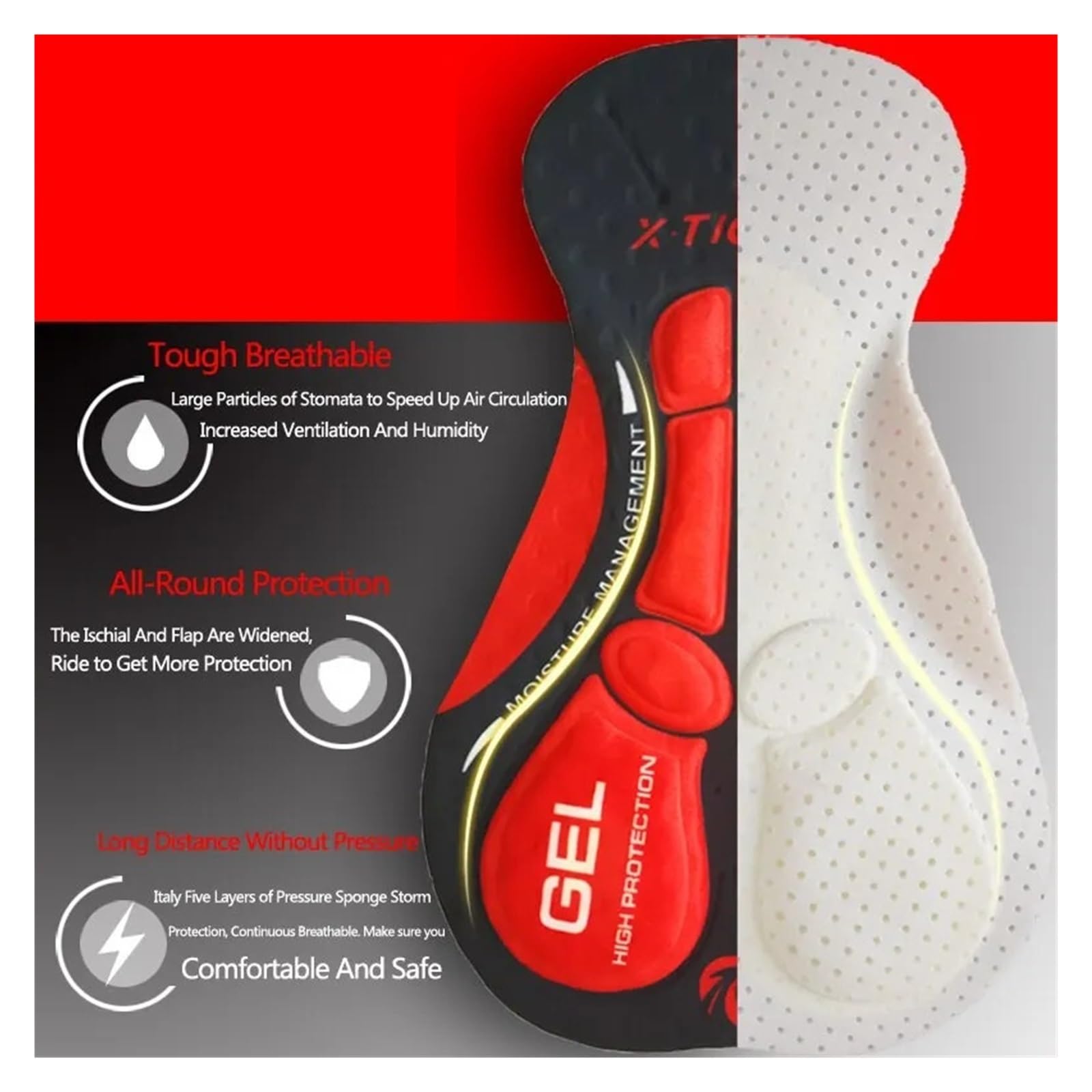 Bicicleta Pantalones Cortos Culotte con Tirantes for Ciclismo, Mallas for, triatlón, Acolchado de Gel, Transpirable, for montaña