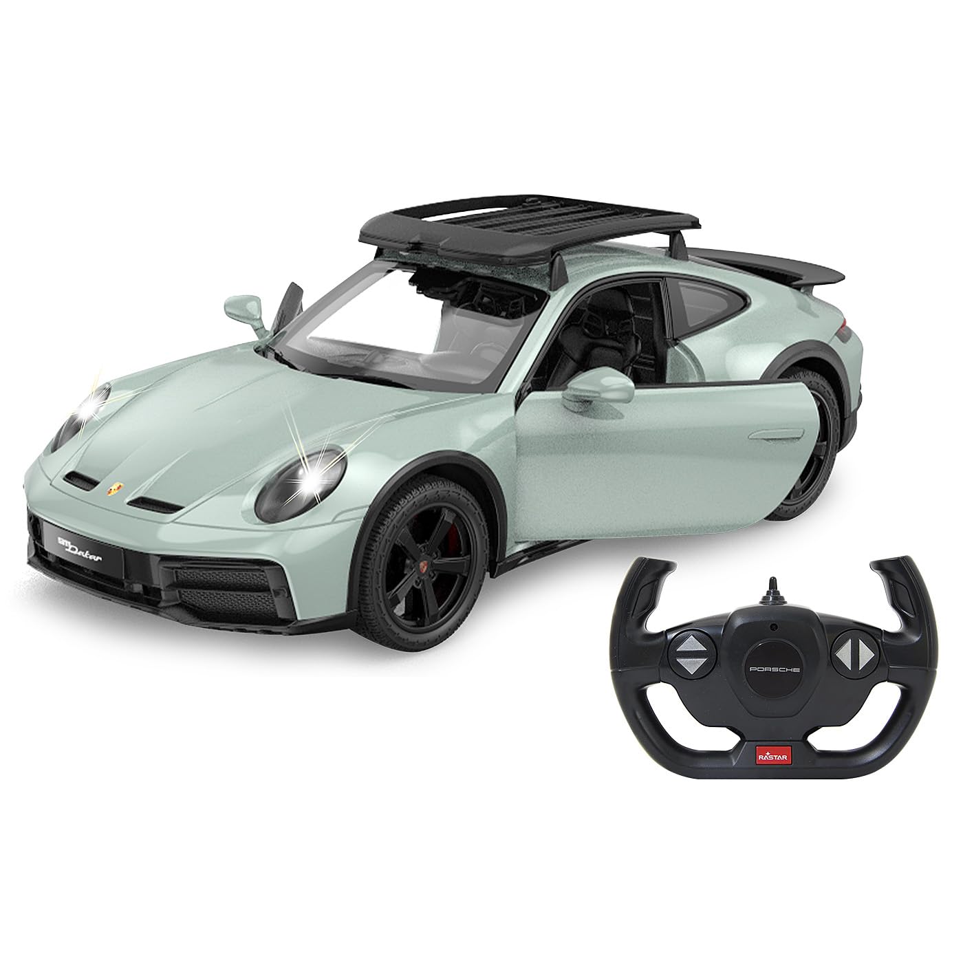 JAMARA 402214 Porsche 911 Dakar Performance 1:14 2,4 GHz – zdalnie sterowany samochód, samochód RC, dziecięcy samochód zabawkowy z pilotem zdalnego sterowania, prezent dla dzieci, wierne lakierowanie